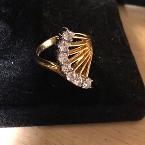 Woman’s Gold tone Cubic Zirconia Ring NWT